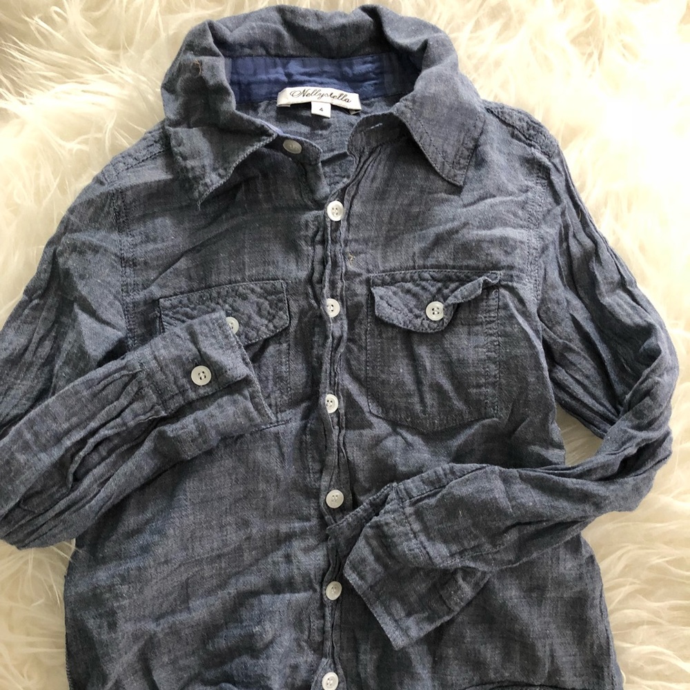 🌸Nellystella Chambray Button-down Blouse